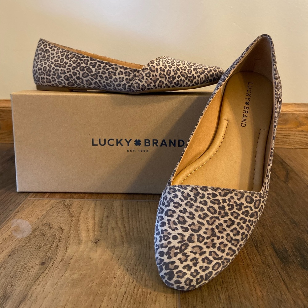 Lucky Brand leopard print slip on shoes